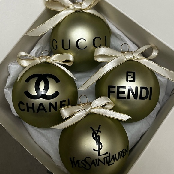 CUSTOM glass Christmas Ornament set of 4 - Picture 4 of 8